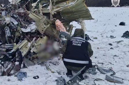 Место крушения Ил-76. Скриншот из видео СК РФ.